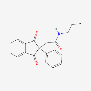 molecular formula C20H19NO3 B3819621 2-(1,3-dioxo-2-phenyl-2,3-dihydro-1H-inden-2-yl)-N-propylacetamide 