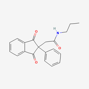 molecular formula C20H19NO3 B3819621 2-(1,3-dioxo-2-phenylinden-2-yl)-N-propylacetamide 