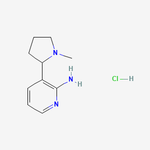 molecular formula C10H16ClN3 B3819639 3-(1-methyl-2-pyrrolidinyl)-2-pyridinamine hydrochloride 