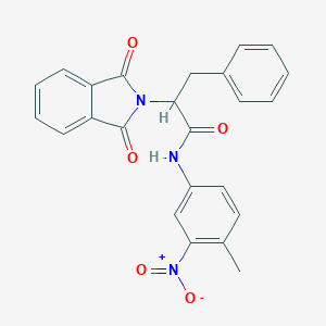molecular formula C24H19N3O5 B381964 2-(1,3-dioxo-1,3-dihydro-2H-isoindol-2-yl)-N-(4-methyl-3-nitrophenyl)-3-phenylpropanamide 