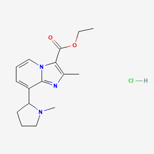 molecular formula C16H22ClN3O2 B3819645 ethyl 2-methyl-8-(1-methyl-2-pyrrolidinyl)imidazo[1,2-a]pyridine-3-carboxylate hydrochloride 