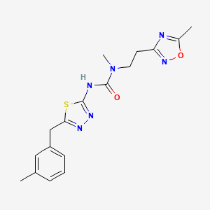 molecular formula C17H20N6O2S B3819649 N-methyl-N'-[5-(3-methylbenzyl)-1,3,4-thiadiazol-2-yl]-N-[2-(5-methyl-1,2,4-oxadiazol-3-yl)ethyl]urea 