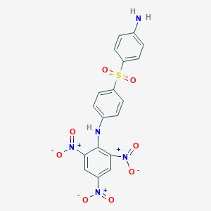 molecular formula C18H13N5O8S B381965 N-{4-[(4-aminophenyl)sulfonyl]phenyl}-N-(2,4,6-trinitrophenyl)amine 