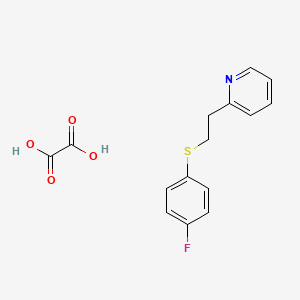 molecular formula C15H14FNO4S B3819655 2-{2-[(4-fluorophenyl)thio]ethyl}pyridine oxalate 