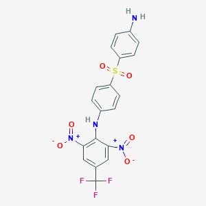 molecular formula C19H13F3N4O6S B381966 N-{4-[(4-aminophenyl)sulfonyl]phenyl}-2,6-dinitro-4-(trifluoromethyl)aniline 