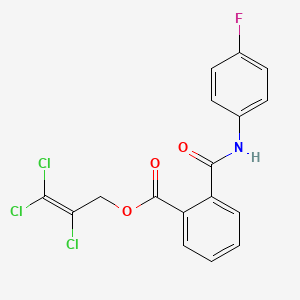 molecular formula C17H11Cl3FNO3 B3819671 2,3,3-trichloro-2-propen-1-yl 2-{[(4-fluorophenyl)amino]carbonyl}benzoate 