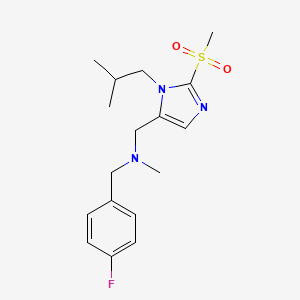 molecular formula C17H24FN3O2S B3819699 (4-fluorobenzyl){[1-isobutyl-2-(methylsulfonyl)-1H-imidazol-5-yl]methyl}methylamine 