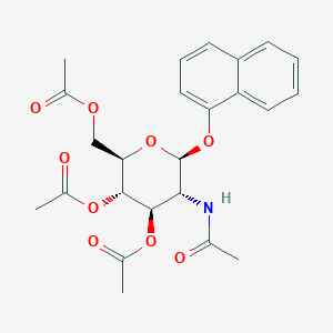 molecular formula C24H27NO9 B038197 [(2R,3S,4R,5R,6S)-5-acetamido-3,4-diacetyloxy-6-naphthalen-1-yloxyoxan-2-yl]methyl acetate CAS No. 121356-12-5