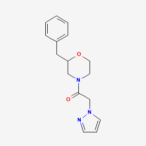 molecular formula C16H19N3O2 B3819716 2-benzyl-4-(1H-pyrazol-1-ylacetyl)morpholine 