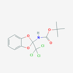 molecular formula C13H14Cl3NO4 B381972 tert-butyl N-[2-(trichloromethyl)-1,3-benzodioxol-2-yl]carbamate CAS No. 304444-68-6