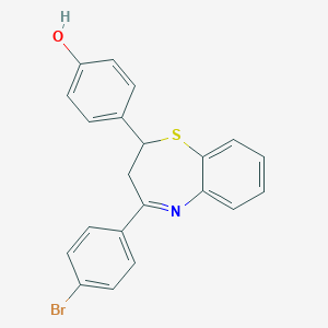 molecular formula C21H16BrNOS B381974 4-[4-(4-Bromophenyl)-2,3-dihydro-1,5-benzothiazepin-2-yl]phenol 