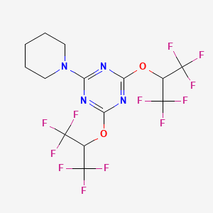 molecular formula C14H12F12N4O2 B3819749 2-(1-piperidinyl)-4,6-bis[2,2,2-trifluoro-1-(trifluoromethyl)ethoxy]-1,3,5-triazine 