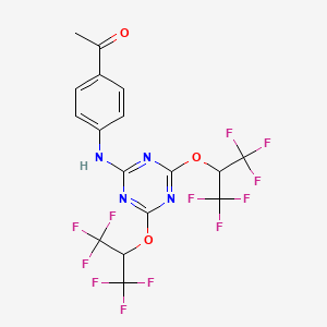 molecular formula C17H10F12N4O3 B3819767 1-[4-({4,6-bis[2,2,2-trifluoro-1-(trifluoromethyl)ethoxy]-1,3,5-triazin-2-yl}amino)phenyl]ethanone 