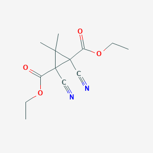 molecular formula C13H16N2O4 B3819782 diethyl 1,2-dicyano-3,3-dimethyl-1,2-cyclopropanedicarboxylate 