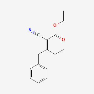 molecular formula C15H17NO2 B3819792 ethyl 3-benzyl-2-cyano-2-pentenoate 