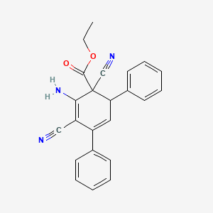 molecular formula C23H19N3O2 B3819804 ethyl 2-amino-1,3-dicyano-4,6-diphenyl-2,4-cyclohexadiene-1-carboxylate 
