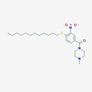 molecular formula C24H39N3O3S B381981 1-{4-(Dodecylsulfanyl)-3-nitrobenzoyl}-4-methylpiperazine 