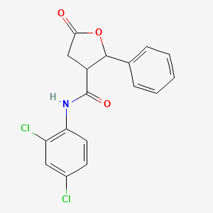 molecular formula C17H13Cl2NO3 B3819833 N-(2,4-dichlorophenyl)-5-oxo-2-phenyltetrahydro-3-furancarboxamide 