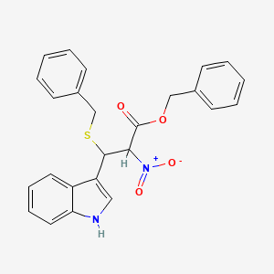 molecular formula C25H22N2O4S B3819854 benzyl 3-(benzylthio)-3-(1H-indol-3-yl)-2-nitropropanoate 