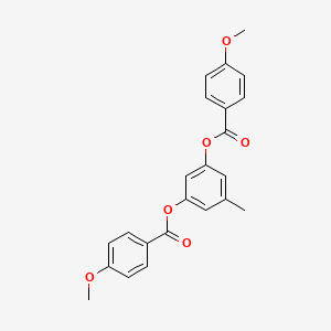 molecular formula C23H20O6 B3819867 5-methyl-1,3-phenylene bis(4-methoxybenzoate) 
