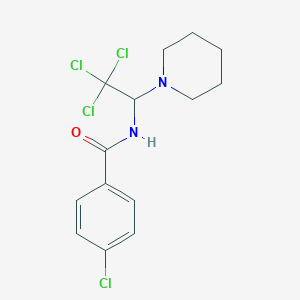 4-chloro-N-(2,2,2-trichloro-1-piperidin-1-ylethyl)benzamide