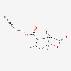 molecular formula C14H18O4 B3819881 3-butyn-1-yl 3,5-dimethyl-7-oxo-6-oxabicyclo[3.2.1]octane-2-carboxylate 