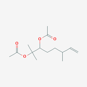 molecular formula C14H24O4 B3819925 3,7-dimethyl-1-octene-6,7-diyl diacetate 
