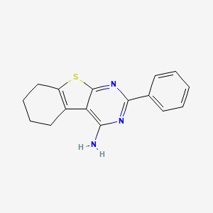 molecular formula C16H15N3S B3820097 2-phenyl-5,6,7,8-tetrahydro[1]benzothieno[2,3-d]pyrimidin-4-amine CAS No. 77373-46-7
