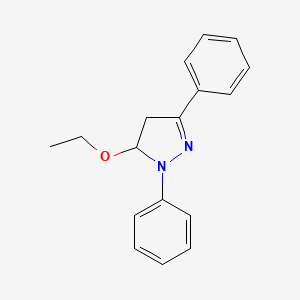 molecular formula C17H18N2O B3820098 5-ethoxy-1,3-diphenyl-4,5-dihydro-1H-pyrazole 