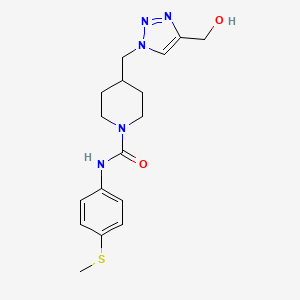 molecular formula C17H23N5O2S B3820172 4-{[4-(hydroxymethyl)-1H-1,2,3-triazol-1-yl]methyl}-N-[4-(methylthio)phenyl]-1-piperidinecarboxamide 