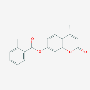 molecular formula C18H14O4 B382018 4-methyl-2-oxo-2H-chromen-7-yl 2-methylbenzoate 