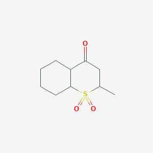 molecular formula C10H16O3S B3820196 2-methyloctahydro-4H-thiochromen-4-one 1,1-dioxide 