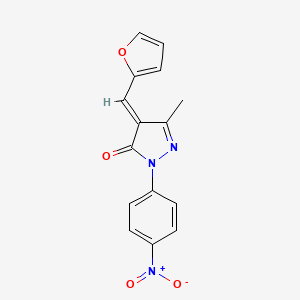 molecular formula C15H11N3O4 B3820211 4-(2-furylmethylene)-5-methyl-2-(4-nitrophenyl)-2,4-dihydro-3H-pyrazol-3-one 