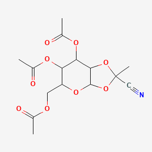 molecular formula C15H19NO9 B3820221 3,4,6-tri-O-acetyl-1,2-O-(1-cyanoethylidene)hexopyranose 