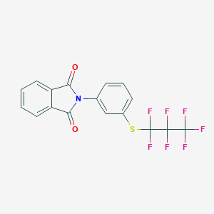molecular formula C17H8F7NO2S B382023 2-{3-[(1,1,2,2,3,3,3-heptafluoropropyl)sulfanyl]phenyl}-1H-isoindole-1,3(2H)-dione 