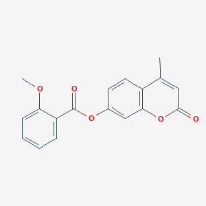 molecular formula C18H14O5 B382024 4-methyl-2-oxo-2H-chromen-7-yl 2-methoxybenzoate 