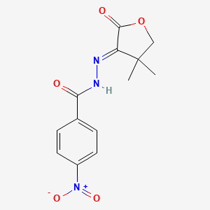 molecular formula C13H13N3O5 B3820245 N'-(4,4-dimethyl-2-oxodihydro-3(2H)-furanylidene)-4-nitrobenzohydrazide 