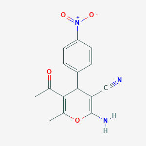 molecular formula C15H13N3O4 B382025 5-Acetyl-2-amino-6-methyl-4-(4-nitrophenyl)-4H-pyran-3-carbonitrile CAS No. 304868-17-5