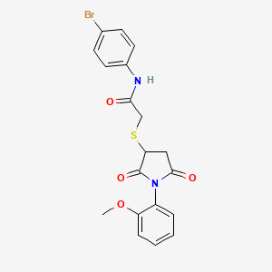 N-(4-bromophenyl)-2-{[1-(2-methoxyphenyl)-2,5-dioxo-3-pyrrolidinyl]thio}acetamide