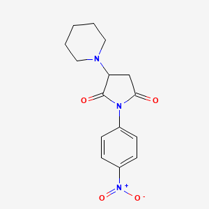 molecular formula C15H17N3O4 B3820293 1-(4-nitrophenyl)-3-(1-piperidinyl)-2,5-pyrrolidinedione 