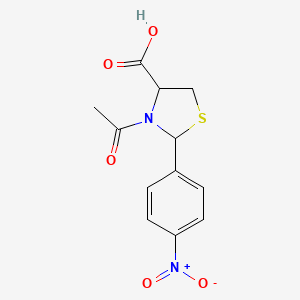 3-acetyl-2-(4-nitrophenyl)-1,3-thiazolidine-4-carboxylic acid