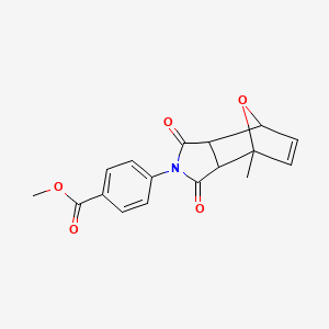 molecular formula C17H15NO5 B3820318 methyl 4-(1-methyl-3,5-dioxo-10-oxa-4-azatricyclo[5.2.1.0~2,6~]dec-8-en-4-yl)benzoate 