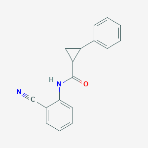 molecular formula C17H14N2O B3820330 N-(2-cyanophenyl)-2-phenylcyclopropanecarboxamide 