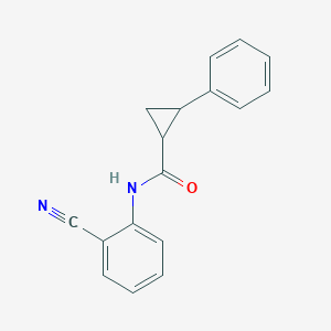 molecular formula C17H14N2O B3820330 N-(2-cyanophenyl)-2-phenylcyclopropane-1-carboxamide 