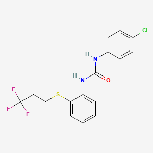 molecular formula C16H14ClF3N2OS B3820362 N-(4-chlorophenyl)-N'-{2-[(3,3,3-trifluoropropyl)thio]phenyl}urea 