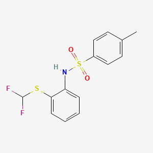 molecular formula C14H13F2NO2S2 B3820380 N-{2-[(difluoromethyl)thio]phenyl}-4-methylbenzenesulfonamide 