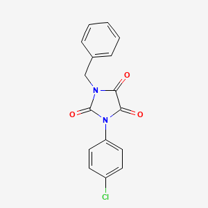 molecular formula C16H11ClN2O3 B3820394 1-benzyl-3-(4-chlorophenyl)-2,4,5-imidazolidinetrione 