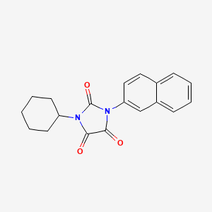 molecular formula C19H18N2O3 B3820422 1-cyclohexyl-3-(2-naphthyl)-2,4,5-imidazolidinetrione 