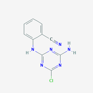 molecular formula C10H7ClN6 B3820425 2-[(4-amino-6-chloro-1,3,5-triazin-2-yl)amino]benzonitrile 