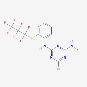 molecular formula C13H9ClF7N5S B3820433 6-chloro-N-{2-[(heptafluoropropyl)thio]phenyl}-N'-methyl-1,3,5-triazine-2,4-diamine 